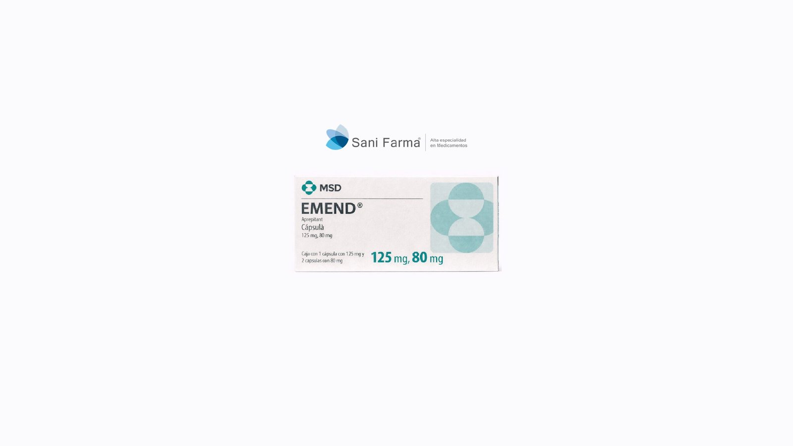 Imagen (6) Emend 125 mg / 80 mg c/1 Cápsula y c/2 Cápsulas - Aprepitant